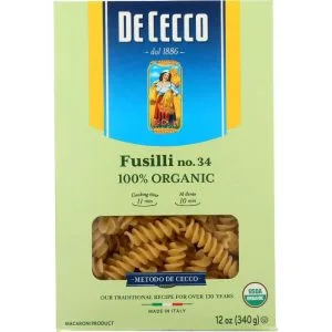 De Cecco – Organic Fusilli Pasta, 12 Oz (Pack Of 12)