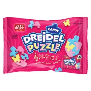 Dreidel Puzzle Hanukkah Candy, Individually Wrapped, 10 Count