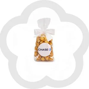1 Cup Custom Labeled Popcorn Favor Bow Bag – 10 Pieces