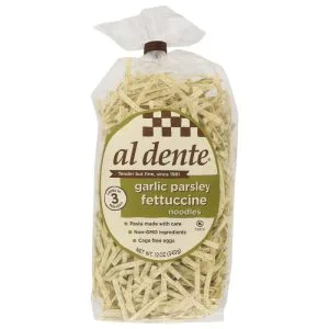 Al Dente – Fettuccine Garlic Parsley Pasta, 12 Ounce – Pack of 6