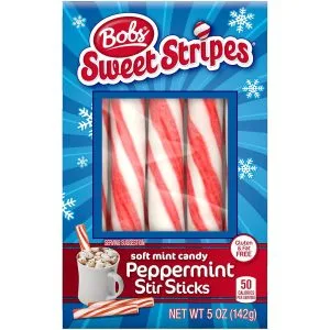 Sweet Stripes Soft Mint Candy Peppermint Stir Sticks