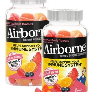 Airborne Gummies Immune Support, Assorted Fruit Flavors, 75 Count (2 Pack)