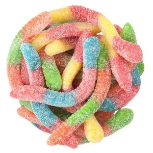Sour Neon Gummy Worms Bulk 1/2 lb