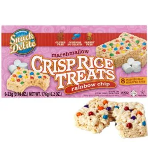 Snack Delite Marshmallow Crisp Rice Treats, Rainbow Chip, Gluten Free, Individually Wrapped Bars, 8 Count