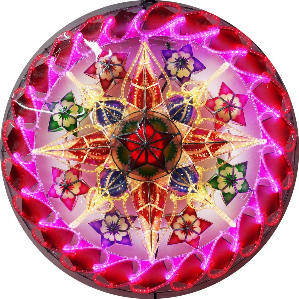 Philippines Christmas Capiz Parol Lantern Star (Tala) – White/ Red/ Purple- Size 24