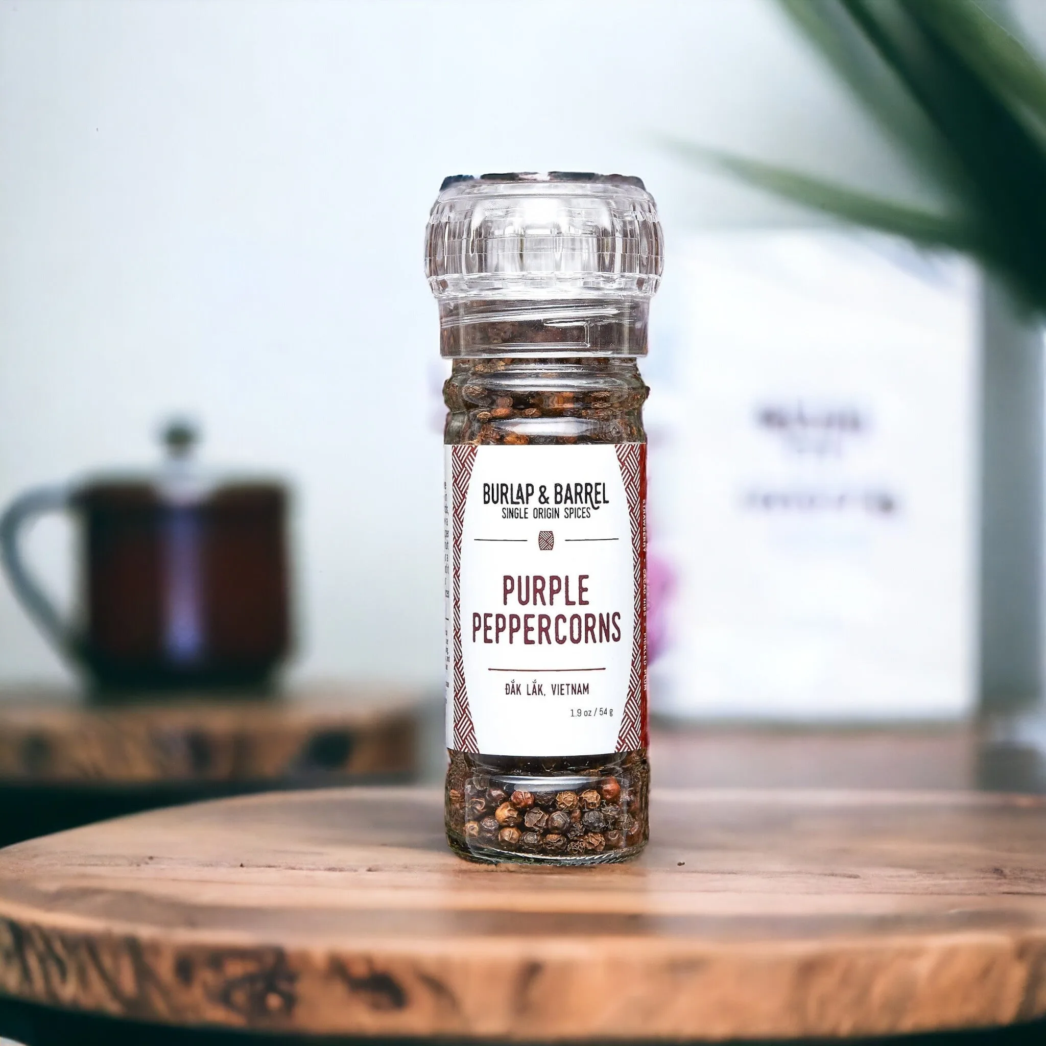 Burlap & Barrel | Purple Peppercorns with Grinder – Single Origin Spic