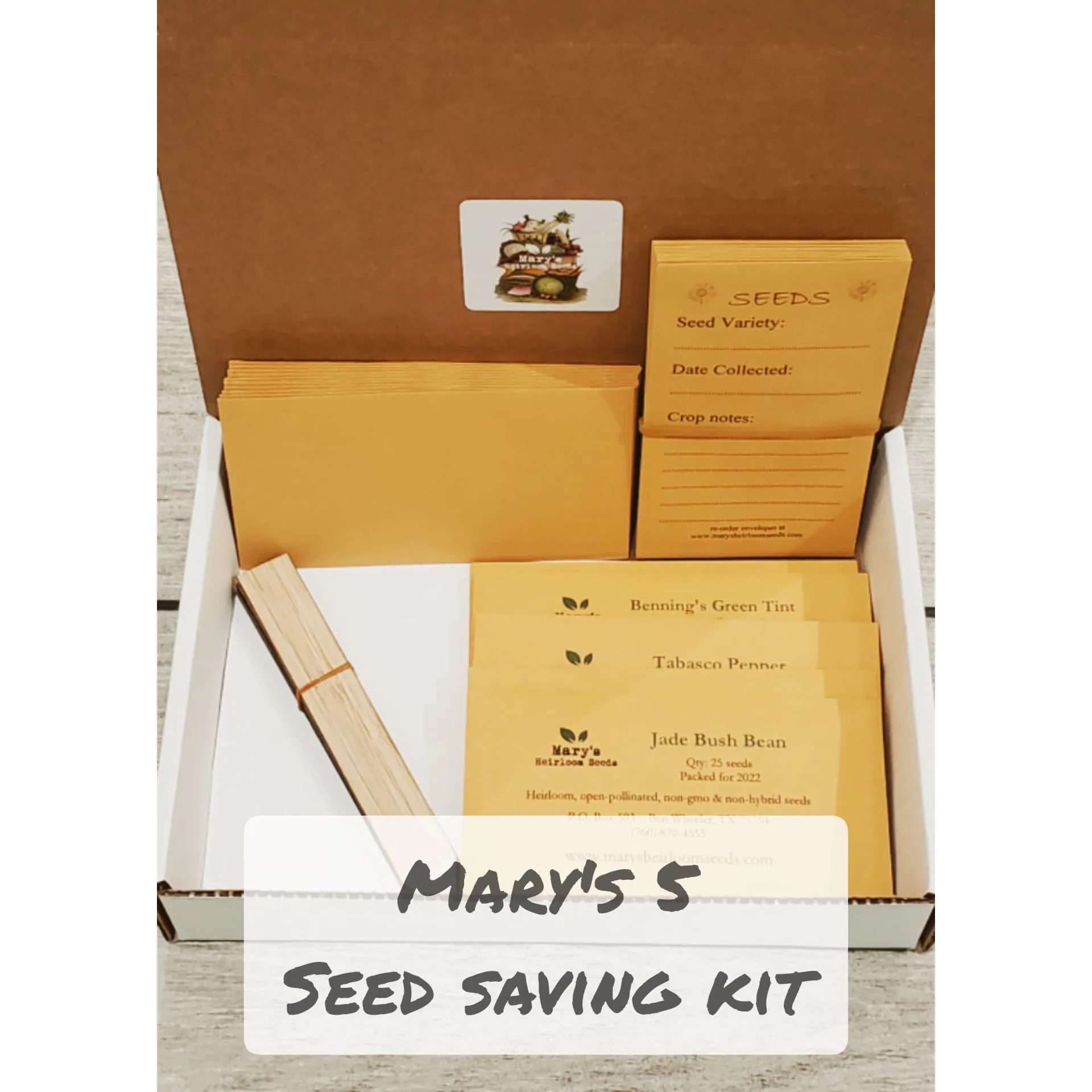 Seed Saving Kit – Mary’s 5