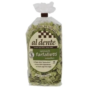 Al Dente – Spinach Farfalletti Pasta, 12 Oz – Pack of 6