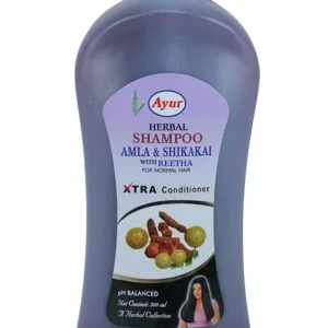 Ayur Herbal Shampoo Amla & Shikakai with Reetha for Normal Hair, 1L