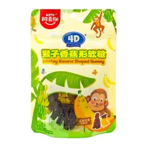 Amos Monkey Banana Shaped Gummy 65g
