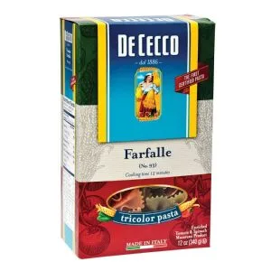 De Cecco – Farfalle Tricolor Pasta, 13.25 Oz (Pack Of 12)
