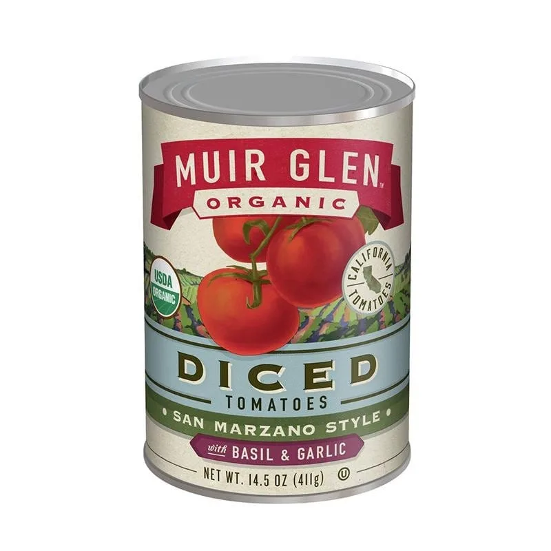 Muir Glen Organic Diced Tomatoes with Basil & Garlic