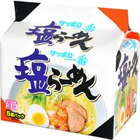 Sanyo Syokuhin “Shio Ramen, Salt Flavor Noodles” 5 packs in 1 bag, 500g