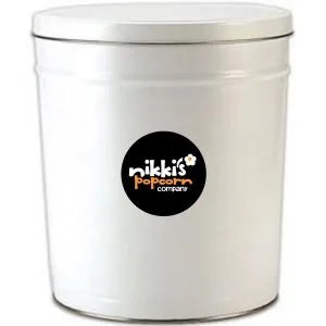 3.5 Gal White Gourmet Popcorn Tin