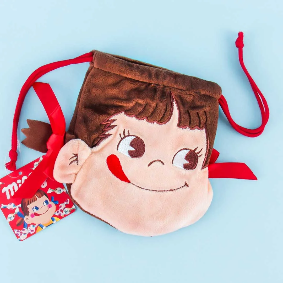 Milky Peko-Chan Ribbon Drawstring Bag