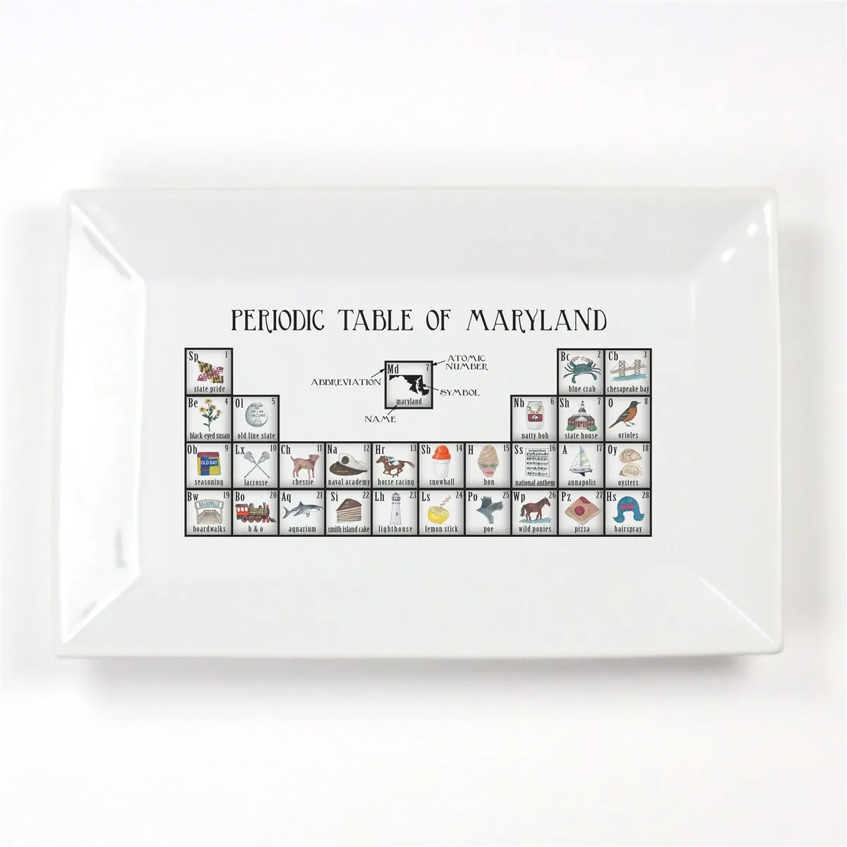 Dishique | Maryland Periodic Table Porcelain Platter
